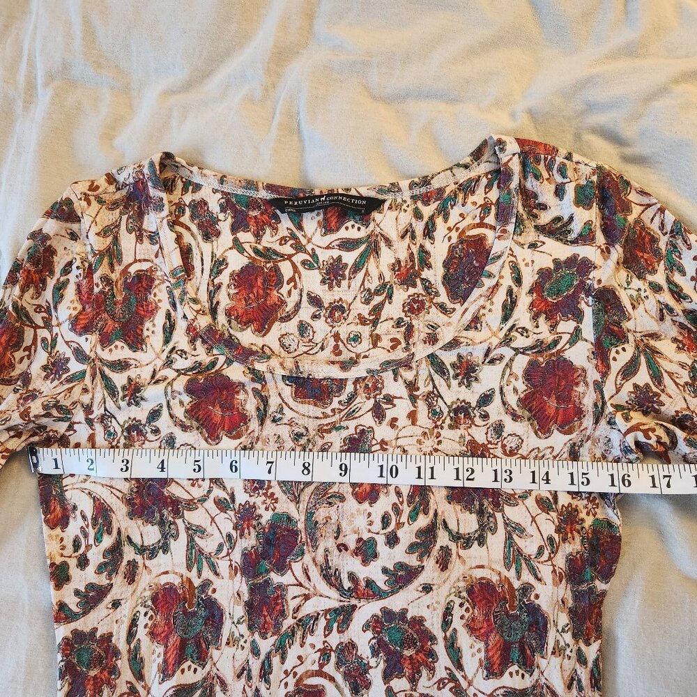 100% Peruvian Connection Floral/Patterned Midi Dr… - image 3